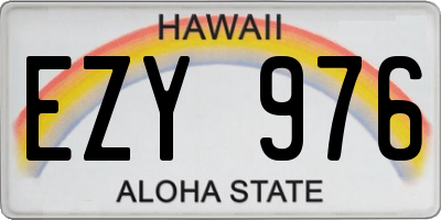 HI license plate EZY976