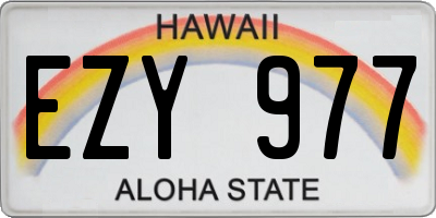 HI license plate EZY977