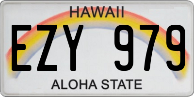 HI license plate EZY979