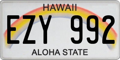 HI license plate EZY992
