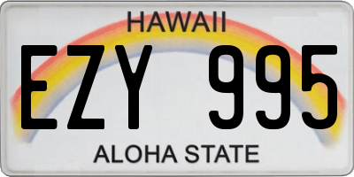 HI license plate EZY995