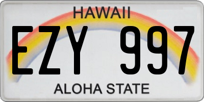 HI license plate EZY997