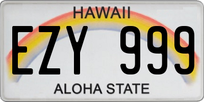 HI license plate EZY999
