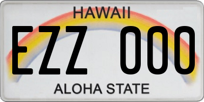 HI license plate EZZ000