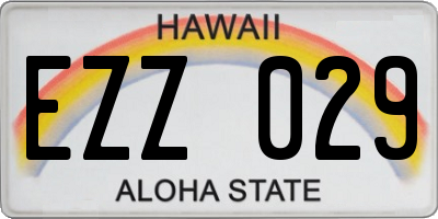 HI license plate EZZ029
