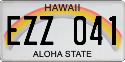 HI license plate EZZ041