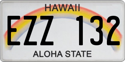 HI license plate EZZ132