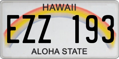 HI license plate EZZ193