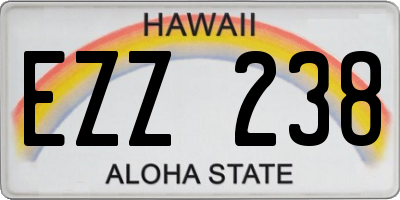 HI license plate EZZ238