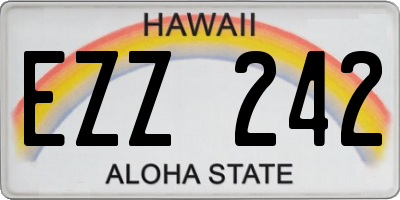 HI license plate EZZ242
