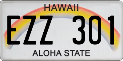 HI license plate EZZ301