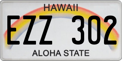 HI license plate EZZ302