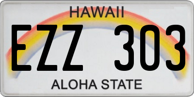 HI license plate EZZ303