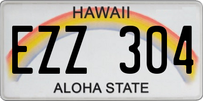HI license plate EZZ304