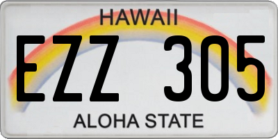 HI license plate EZZ305