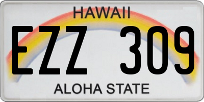 HI license plate EZZ309