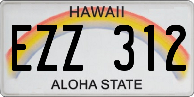 HI license plate EZZ312