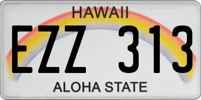 HI license plate EZZ313