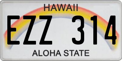 HI license plate EZZ314