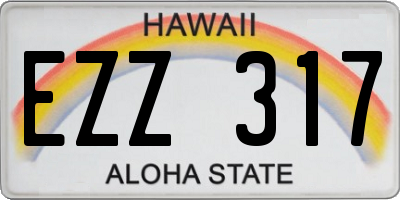 HI license plate EZZ317