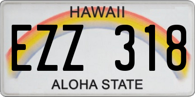 HI license plate EZZ318