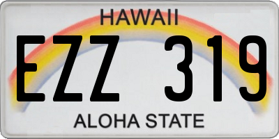 HI license plate EZZ319