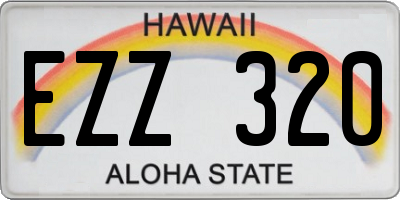 HI license plate EZZ320