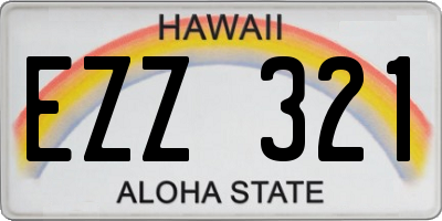 HI license plate EZZ321