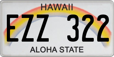 HI license plate EZZ322