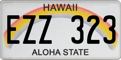 HI license plate EZZ323