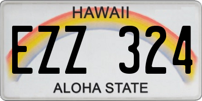 HI license plate EZZ324