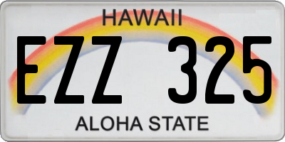 HI license plate EZZ325