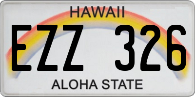 HI license plate EZZ326