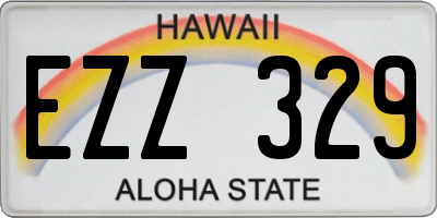 HI license plate EZZ329