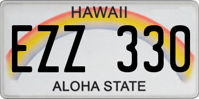 HI license plate EZZ330