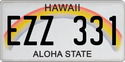 HI license plate EZZ331