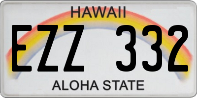 HI license plate EZZ332