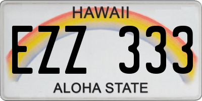 HI license plate EZZ333