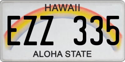 HI license plate EZZ335