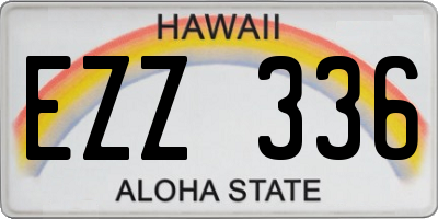 HI license plate EZZ336