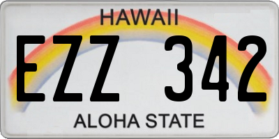 HI license plate EZZ342