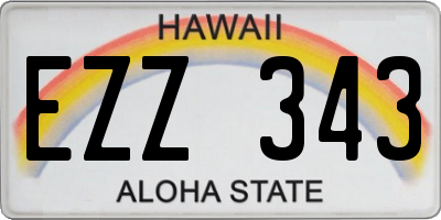 HI license plate EZZ343