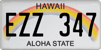 HI license plate EZZ347