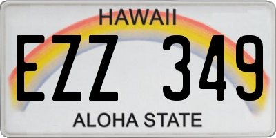HI license plate EZZ349