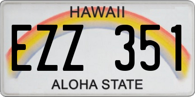 HI license plate EZZ351