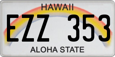 HI license plate EZZ353