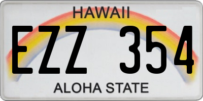 HI license plate EZZ354