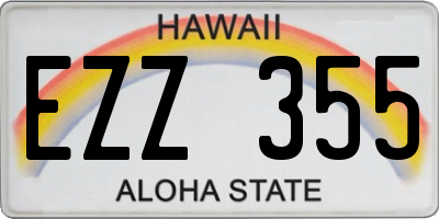 HI license plate EZZ355