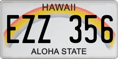 HI license plate EZZ356