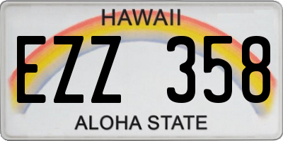 HI license plate EZZ358